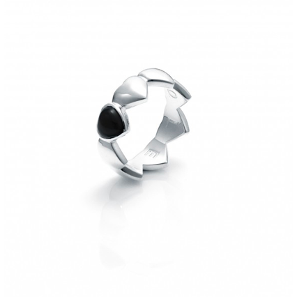 Band of Hearts Ring Onyx